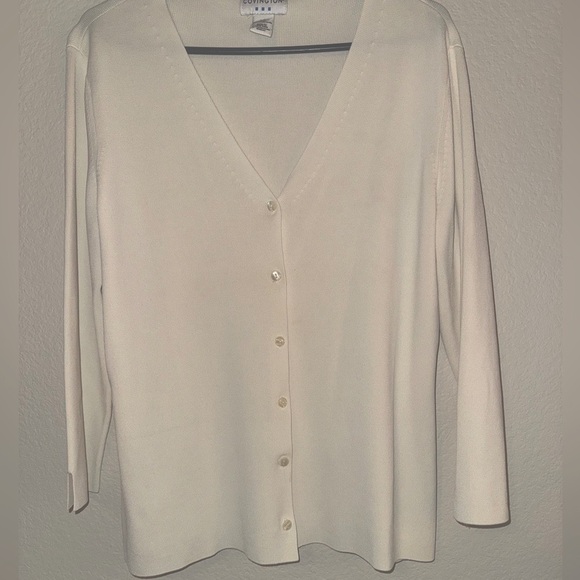 CREAM BUTTON UP CARDIGAN - Picture 1 of 2